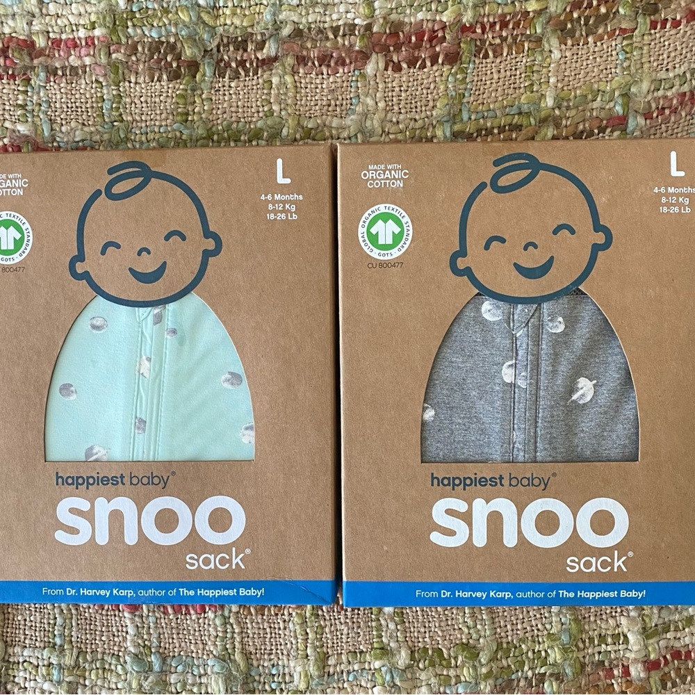 2 Happiest Baby 100% Organic SNOO Sleep Sacks Size Large